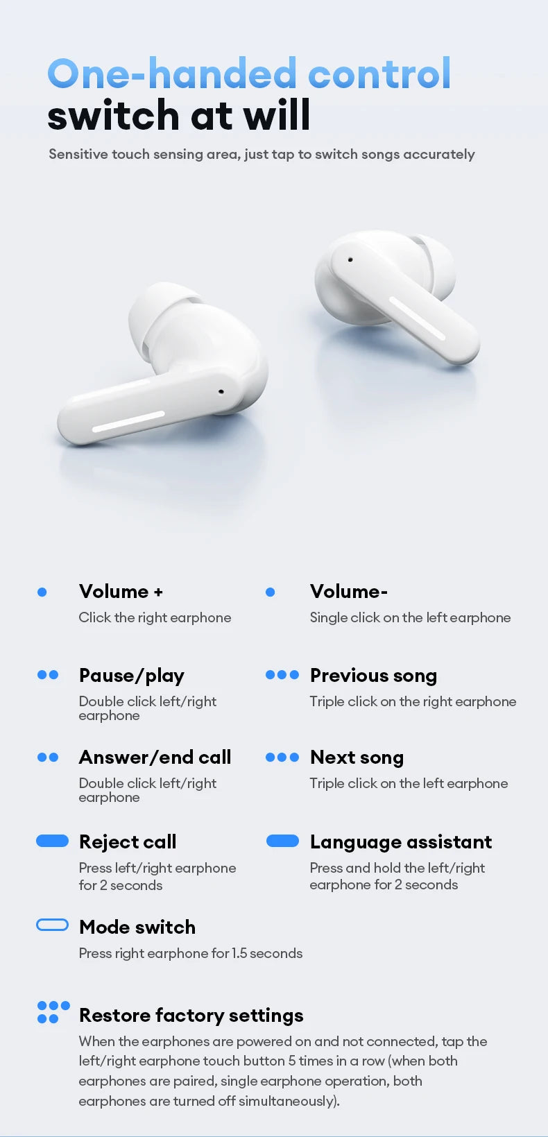New Lenovo LE209 Wireless Bluetooth Earphone ANC Noise Reduction HiFi Music Bluetooth Headphone 30H Battery Life Gaming Headset