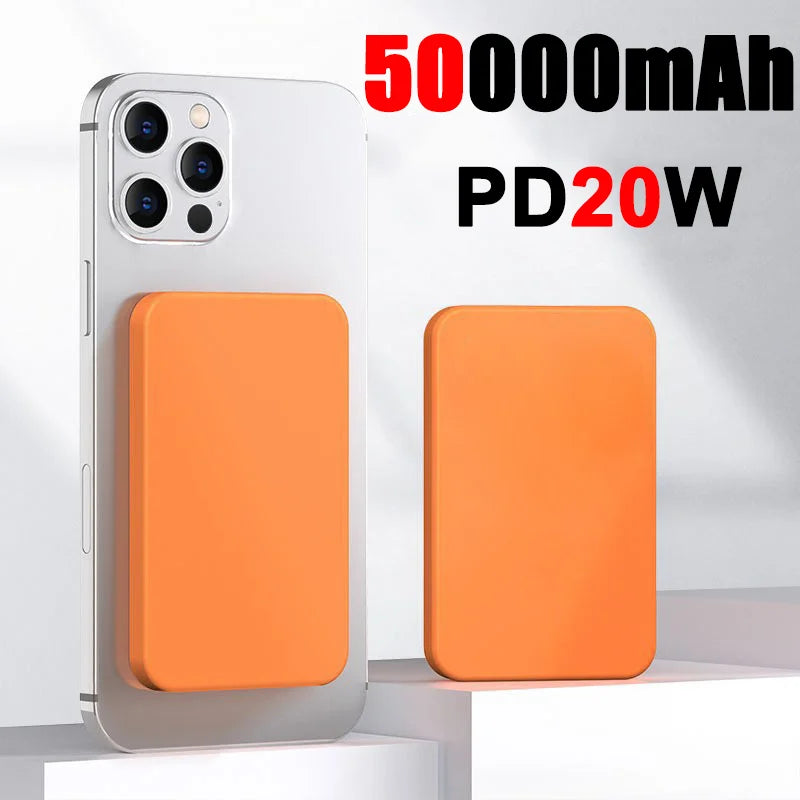 50000mAh Magnetic Power Bank Wireless PD 20W Fast Charger For Magsafe Portable Auxiliary Battery For iPhone 17 Xiaomi Huawei